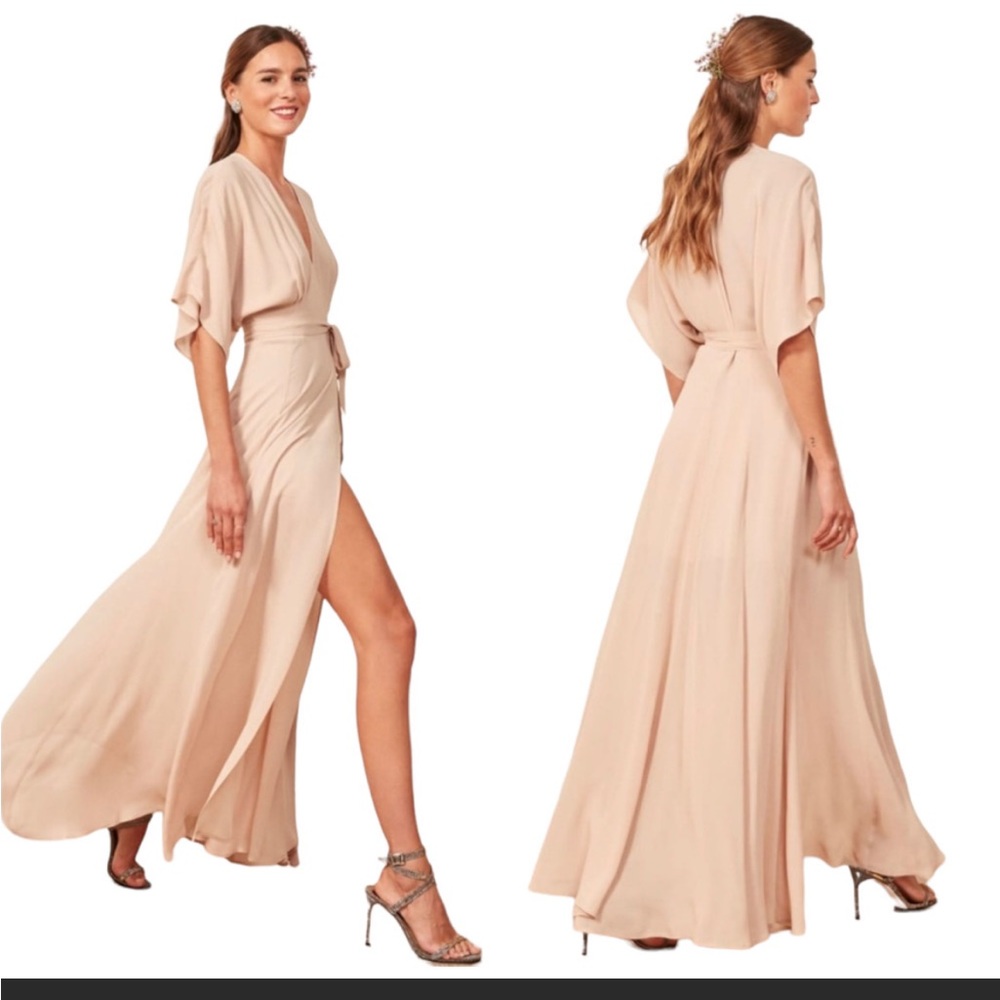 Reformation Winslow dress in champagne